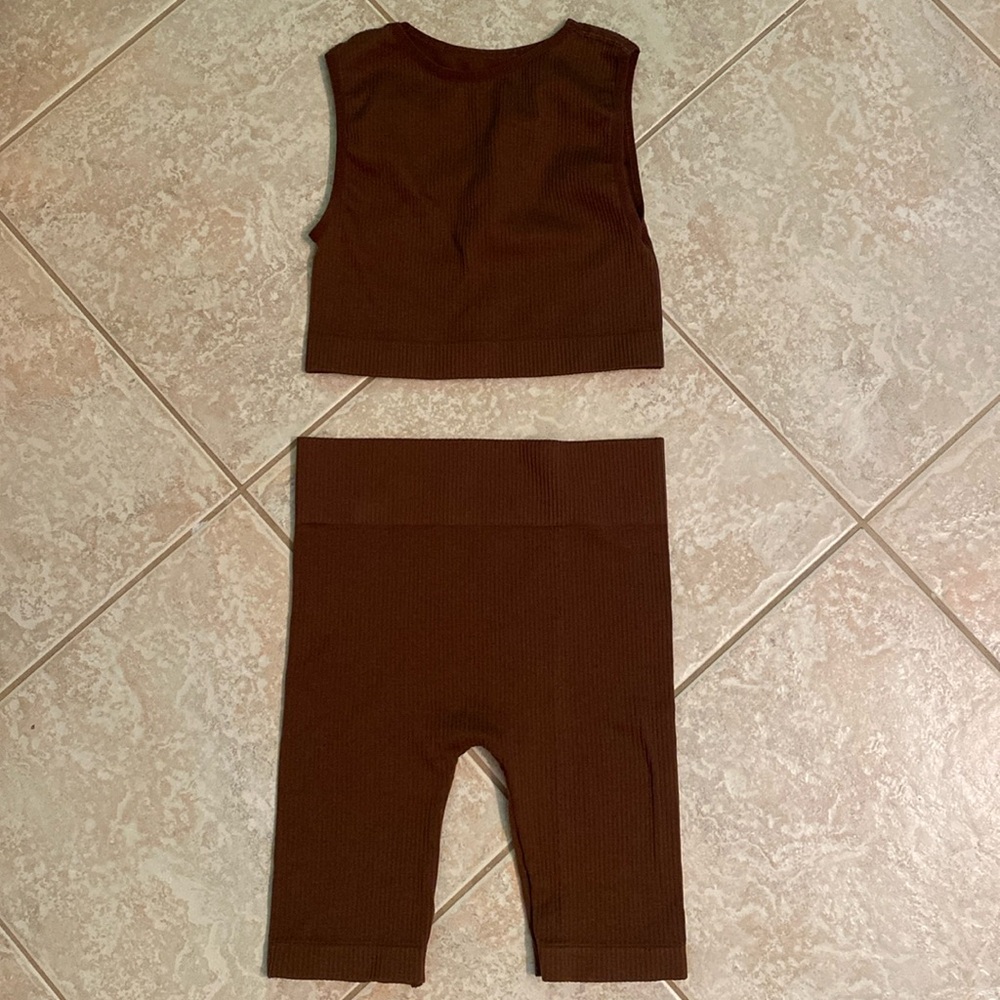 Nasty gal brown biker work out set